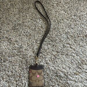 Coach Brown and Pink Card Holder